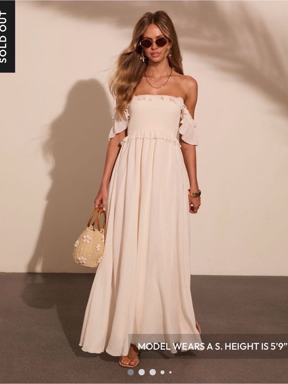 Vici Resort Romance Cream Maxi Dress